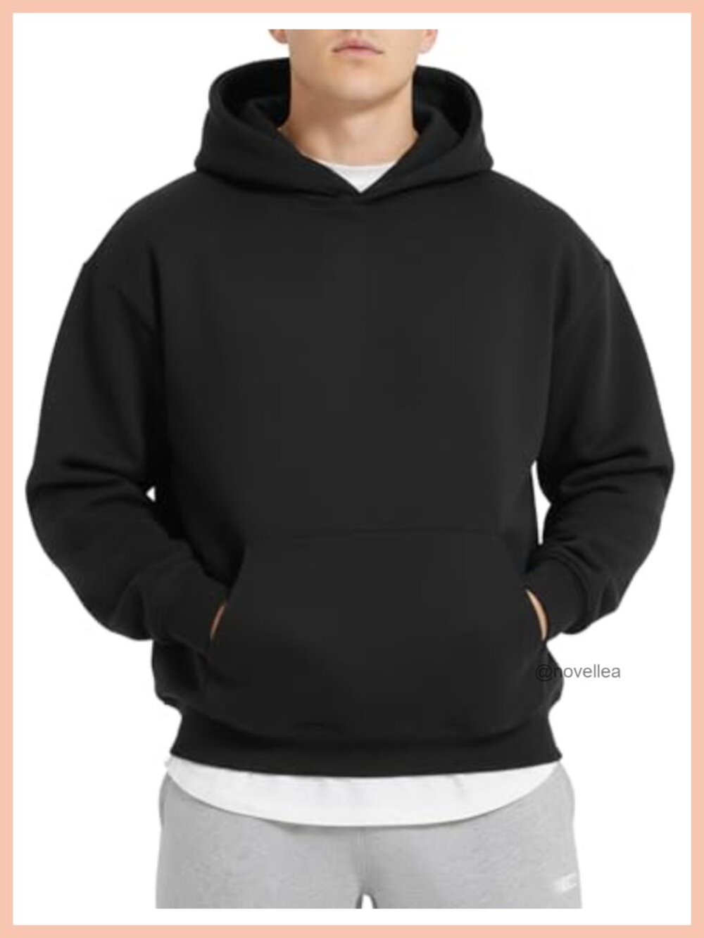 Men's Loose Fit Pullover Hoodie Long Sleeve Hooded Sweatshirt with Pocket